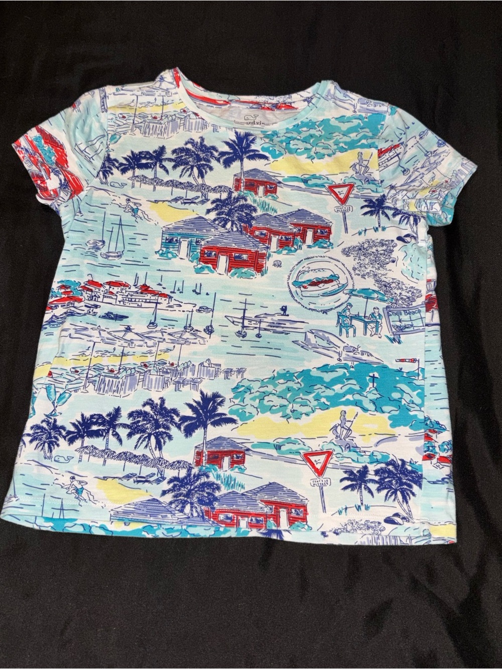 Vineyard Vines Kids Coastal Scene Tee - Blue, Red, Yellow